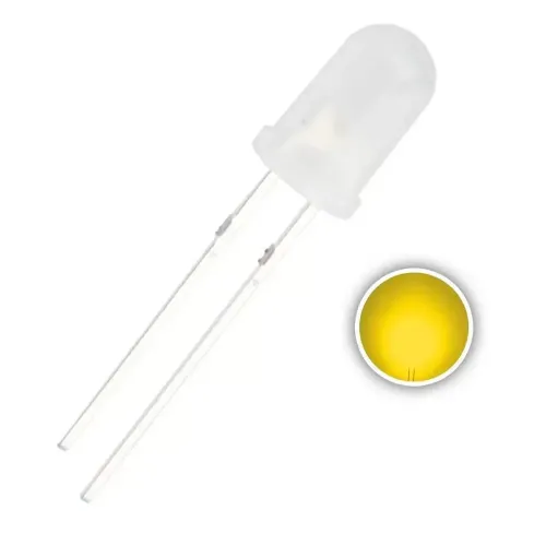 5mm LED Difuso Amarelo