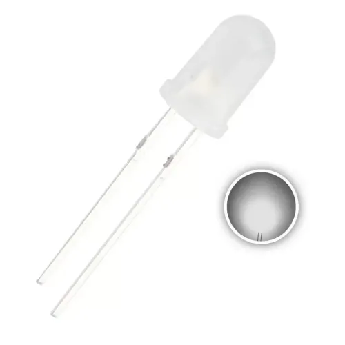 LED 5mm Blanco Difuso