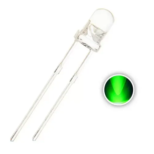 LED 3mm Transparente Verde