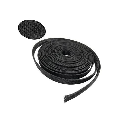 10mm Black Braided Cable Sleeving - 1 Meter