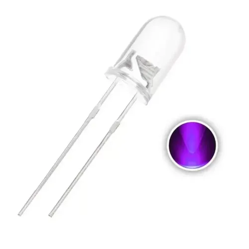 5mm LED Transparente Roxo - Led UV