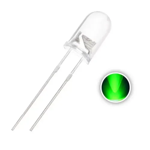 5mm LED Transparent Green