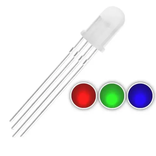 LED RGB de 5 mm cu 4 Pini Catod Comun Difuz 